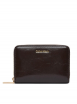 Calvin Klein Rahakott Foil Glossy Square Zip Around LV04F1201G Pruun