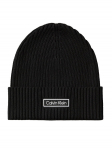 Calvin Klein M&uuml;ts Patch Chunky Rib Cotton Beanie LV04D8053G Must