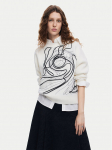 Desigual Kampsun Montpellier Lacroix 24WWJF55 Valge Loose Fit