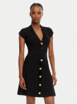 Balmain Kootud kleit DF0R7086KH64 Must Regular Fit