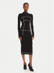 Patrizia Pepe Kootud kleit 8A1522 K265 FG09 Must Regular Fit