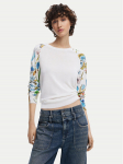 Desigual Kampsun 25SWJF31 Valge Regular Fit