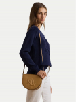 LAUREN RALPH LAUREN K&auml;ekott Witley Leather Medium Embossed Logo Crossbody Bag 431950130008 Pruun