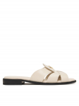 Tommy Hilfiger Pl&auml;tud Leather Crest Square Toe Sandals FW0FW09126 Kreemjas