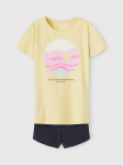 NAME IT Komplekti kuuluvad t-s&auml;rk ja &scaron;ortsid 13198483 Kollane Regular Fit