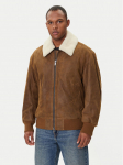 BOSS Nahkjope Jonier 50547567 Beež Relaxed Fit 58