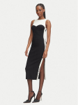 Elisabetta Franchi Kootud kleit AM-44S-66E2-V420 Must Slim Fit
