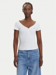 Tommy Jeans T-s&auml;rk Henley DW0DW20902 Valge Slim Fit