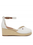 Tommy Hilfiger Poolsaapad Flag Closed Toe Mid Wedge Espad FW0FW08657 Valge