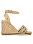 Tommy Hilfiger Espadrillid High Wedge Espad FW0FW09471 Helebeež