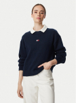 Tommy Jeans Kampsun Fluffy Badge DW0DW23831 Tumesinine Regular Fit