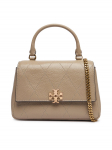 Tory Burch K&auml;ekott Charlie Quilted Mini Top Handle Chain Wallet 186032 Beež