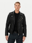 Serge Pariente Nahkjope Hipster Must Regular Fit