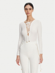 Elisabetta Franchi Bodi BO-019-51E2-V350 Valge Slim Fit