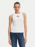 Calvin Klein Jeans Top Monologo J20J225301 Valge Slim Fit