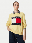 Tommy Jeans Kampsun Flag DW0DW23450 Helekollane Regular Fit