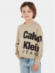 Calvin Klein Jeans Kampsun Blown Up Logo IB0IB01874 Beež Regular Fit