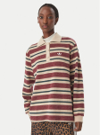 adidas Pluus Stripe Knitted Polo Top LG4083 Bordoopunane Regular Fit