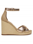 Tommy Hilfiger Sandaalid Flag Metallic High Wedge Espad FW0FW08811 Kuldne