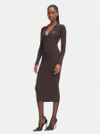 Elisabetta Franchi Kootud kleit AM-08B-66E2-V380 Tumepruun Slim Fit