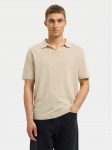Selected Homme Polo s&auml;rk Mattis 16096197 Beež Regular Fit