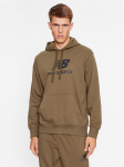 New Balance Pluus Essentials Stacked Logo French Terry Hoodie MT31537 Pruun Regular Fit S