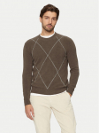 Sisley Kampsun 1QPST103W Pruun Regular Fit