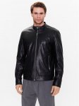 Sisley Tehisnahast jope 21DYSN01L Must Regular Fit