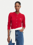 Tommy Jeans Kardigan Pointelle DW0DW22931 Punane Regular Fit