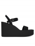 Calvin Klein Sandaalid Wedge 70 Sndl Webbing Lth HW0HW02882 Must
