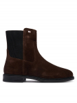 Tommy Hilfiger Poolsaapad Enamel Flag Suede Ankle Chelsea FW0FW09575 Pruun