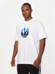adidas T-s&auml;rk Flames Logo IS2944 Valge Loose Fit XL