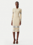 Patrizia Pepe Kootud kleit 8A1420/K078-B814 Beež Slim Fit