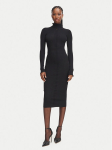 Elisabetta Franchi Kootud kleit AM-21B-66E2-V440 Must Slim Fit