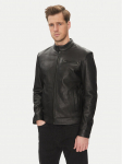 Serge Pariente Nahkjope Retro Must Slim Fit