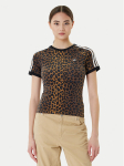 adidas T-s&auml;rk Leopard Cali JW7304 Pruun Slim Fit