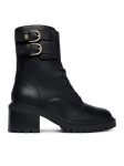 Tommy Hilfiger Saapad Block Heel Buckled Lace-Up Boot FW0FW09578 Must