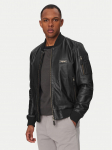 Aeronautica Militare Nahkjope 261PN5053UPL00320 Must Regular Fit