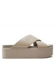Calvin Klein Jeans Pl&auml;tud Flatform Cross Mg Uc YW0YW01349 Beež