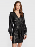 TWINSET Tehisnahast kleit 222TT2010 Must Regular Fit
