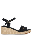 Tommy Hilfiger Sandaalid Mid Woven Wedge Espad Fringe FW0FW09470 Must