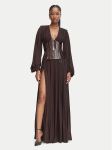 Elisabetta Franchi &Otilde;htune kleit AB-R15-66E2 Tumepruun Slim Fit