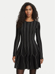 Elisabetta Franchi Kootud kleit AM-39Q-67E2-V590 Must Fitted Fit