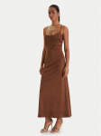 Bardot Tehisnahast kleit Nadira 59194DB3 Pruun Slim Fit