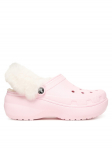 Crocs Pl&auml;tud Classic Platform Fuzz Lined Clog 212854 Roosa