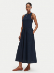 Tommy Hilfiger Suvekleit Gold Btn WW0WW49628 Tumesinine A-Line Fit