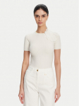 Elisabetta Franchi Kampsun MK-55B-51E2 Valge Slim Fit