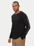 Tommy Hilfiger Pikkade varrukatega T-s&auml;rk Logo Tee MW0MW09096 Must Regular Fit