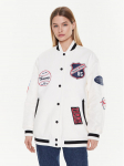 Tommy Jeans Bomber-jakk Letterman DW0DW14940 Valge Oversize L