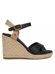 Tommy Hilfiger Espadrillid Satin High Wedge Espadrille FW0FW08602 Must